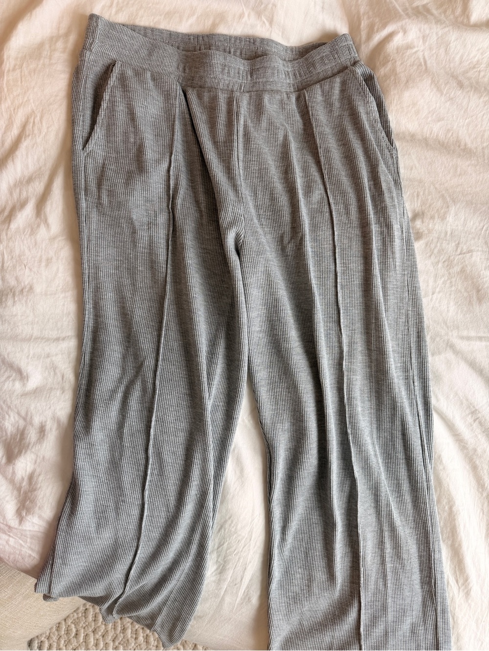 ASOS Grey Ribbed Track Pants - Picture 3 of 3